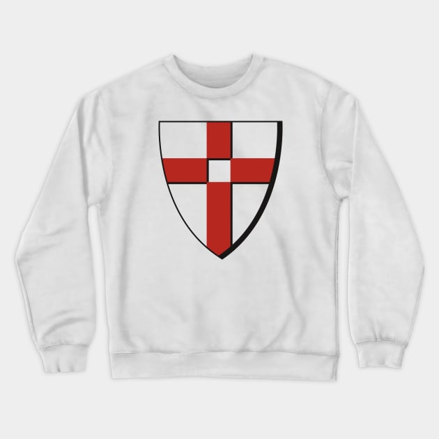 Knight Shield with a red holy cross on it Crewneck Sweatshirt by Creative Art Store